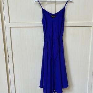 Yumi Kim 100% silk royal blue midi dress size small